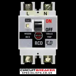 WYLEX 80 AMP 100mA DOUBLE POLE RCD WSEM 80/2