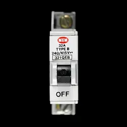 MEM 32 AMP CURVE B M6 MCB CIRCUIT BREAKER 321QEB