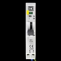 SQUARE D 6 AMP CURVE B 10kA 30mA RCBO TYPE A QOE