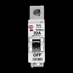 MEM 32 AMP TYPE 3 M9 MCB CIRCUIT BREAKER 321MB3