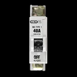 MEM 40 AMP TYPE 1 M6 MCB CIRCUIT BREAKER 401QEB 401 QEB