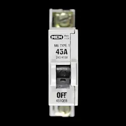 MEM 45 AMP TYPE 1 M6 MCB CIRCUIT BREAKER 451QEB 451 QEB GREY