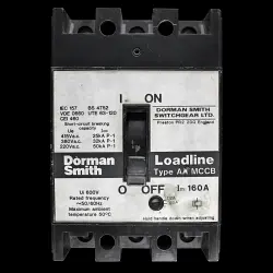 DORMAN SMITH 160 AMP 25kA TRIPLE POLE MCCB LOADLINE AA