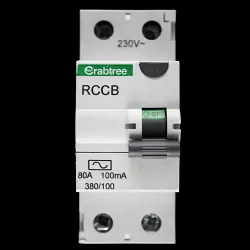 CRABTREE 80 RCCB RCD DOUBLE POLE 100mA TYPE AC 380/100 BC