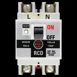 WYLEX 100 AMP 100mA DOUBLE POLE RCD WSEM 100/2