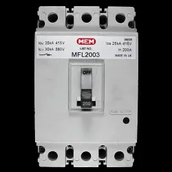 MEM 200 AMP 25kA TRIPLE POLE MCCB MFL2003