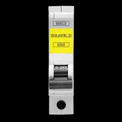 SQUARE D 63 AMP CURVE B 6kA MCB CIRCUIT BREAKER QOE 6000