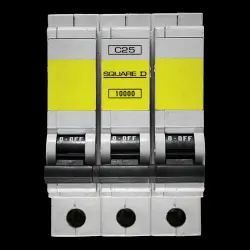 SQUARE D 25 AMP TYPE C 10kA TRIPLE POLE MCB CIRCUIT BREAKER QOE 10000