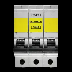 SQUARE D 40 AMP CURVE D 10kA TRIPLE POLE MCB CIRCUIT BREAKER QOE 10000