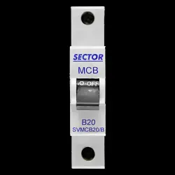 SECTOR B 20 MCB 6kA CIRCUIT BREAKER SVMCB20/B BLUE