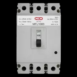 MEM EATON 100 AMP 25kA TRIPLE POLE MCCB MFL1003 WHITE
