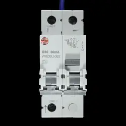 WYLEX 50 AMP CURVE B 6kA 30mA DOUBLE POLE RCBO TYPE A WRCBL50B2