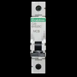 CRABTREE C 20 MCB 10kA CIRCUIT BREAKER LOADSTAR 6HS20C