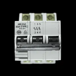 WYLEX 50 AMP TYPE 2 M9 TRIPLE POLE MCB CIRCUIT BREAKER HB350 STOTZ