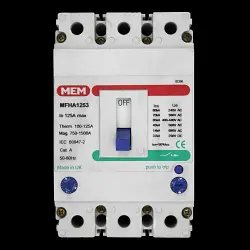 MEM 125 MCCB TRIPLE POLE 65kA MFHA1253 MFL1253
