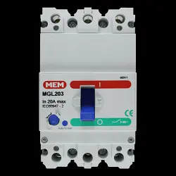 MEM 20 AMP 16kA TRIPLE POLE MCCB MGL203