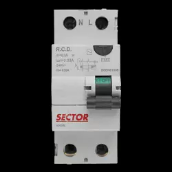 SECTOR 63 AMP 30mA DOUBLE POLE RCD TYPE AC 606500