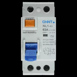CHINT 63 AMP 30mA DOUBLE POLE RCD TYPE AC NL1-63 200214
