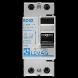 LEMAG 63 AMP 30mA DOUBLE POLE RCD TYPE AC V/341-626031 663216 SD62