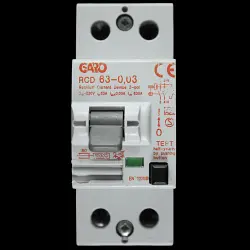 GARO 63 AMP 30mA DOUBLE POLE RCD TYPE A 63-0.03