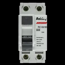 ASHLEY 63 AMP 30mA DOUBLE POLE RCCB RC63/30