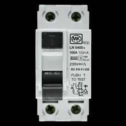 MK 100 AMP 100mA DOUBLE POLE TIME DELAY RCD TYPE AC LN 6400s