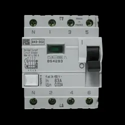 RS 63 AMP 30mA FOUR POLE RCCB 843-302 NBA 63 4 030 G