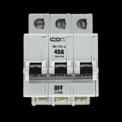 MEM 40 AMP CURVE B M9 TRIPLE POLE MCB CIRCUIT BREAKER 403MB GREY