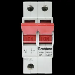 CRABTREE 63 MAIN SWITCH DISCONNECTOR DOUBLE POLE STARBREAKER 63/MI2