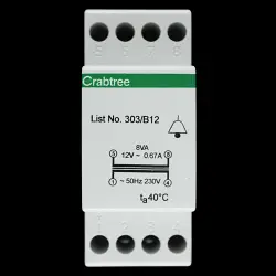 CRABTREE 0.67 BELL TRANSFORMER 12V 8VA 303/B12
