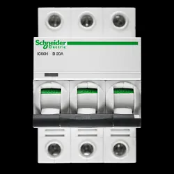 SCHNEIDER 20 AMP CURVE B 10kA TRIPLE POLE MCB CIRCUIT BREAKER A9F53320 IC60H