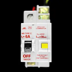 BILL 6 AMP CURVE C M9 30mA DOUBLE POLE RCBO MCB-RCD T061CR