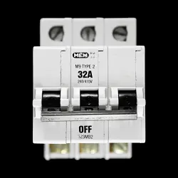 MEM 32 AMP TYPE 2 M9 TRIPLE POLE MCB CIRCUIT BREAKER 323MB2 GREY