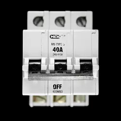 MEM 40 AMP TYPE 3 M9 TRIPLE POLE MCB CIRCUIT BREAKER 403MB3 GREY
