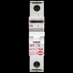 MEM 16 AMP TYPE 2 M6 MCB CIRCUIT BREAKER AB16S2