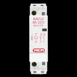 MEM 20 AMP DOUBLE POLE NO CONTACTOR 240V AC COIL AA202