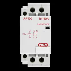 MEM 40 AMP DOUBLE POLE NO CONTACTOR 240V AC COIL AA402