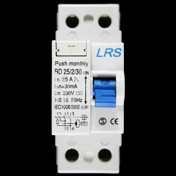 LRS 25 AMP 30mA DOUBLE POLE RCCB RCD TYPE AC RD 25/2/30