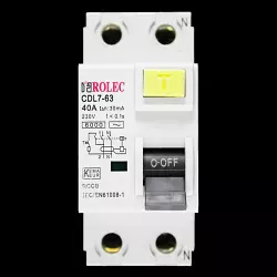 ROLEC 40 AMP 30mA DOUBLE POLE RCCB RCD TYPE AC CDL7-63