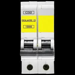 SQUARE D 32 AMP CURVE C 10kA DOUBLE POLE MCB CIRCUIT BREAKER QOE 10000