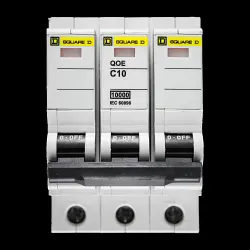 SQUARE D 10 AMP CURVE C 10kA TRIPLE POLE MCB CIRCUIT BREAKER QOE QO310EC10