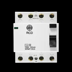 WYLEX 100 AMP 100mA FOUR POLE TIME DELAY RCD TYPE AC WRMT100/4