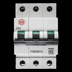 WYLEX 63 AMP CURVE D 10kA TRIPLE POLE MCB CIRCUIT BREAKER PSB363-D BC