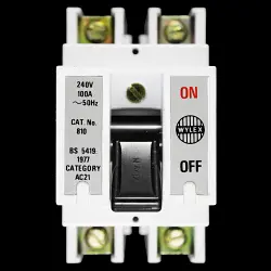 WYLEX 100 AMP DOUBLE POLE MAIN SWITCH DISCONNECTOR CAT No 810 AC21