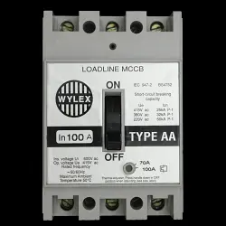 WYLEX 100 AMP 25kA TRIPLE POLE MCCB LOADLINE AA