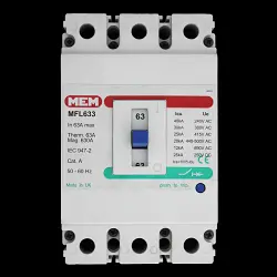 MEM 63 MCCB TRIPLE POLE 25kA MFL633