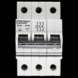 DORMAN SMITH 32 AMP CURVE B 10kA TRIPLE POLE MCB CIRCUIT BREAKER AT32B