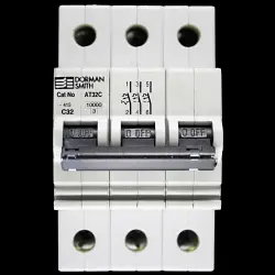 DORMAN SMITH 32 AMP CURVE C 10kA TRIPLE POLE MCB CIRCUIT BREAKER AT32C
