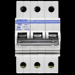 DORMAN SMITH 10 AMP TYPE 3 M9 TRIPLE POLE MCB CIRCUIT BREAKER AT103