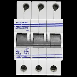 DORMAN SMITH 50 AMP TYPE 2 M9 TRIPLE POLE MCB CIRCUIT BREAKER LLR3P50T2